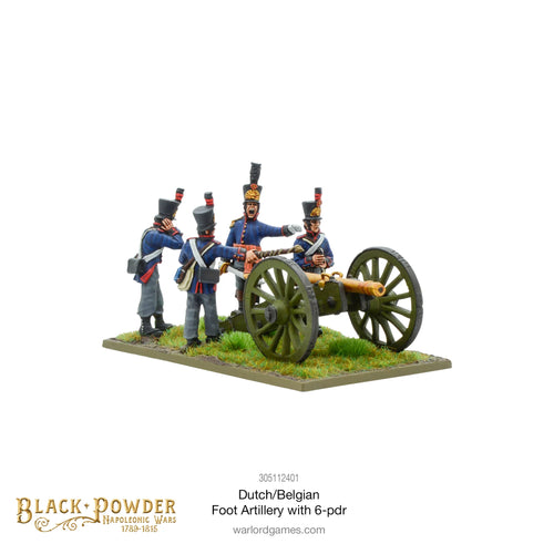 Napoleonic Dutch/Belgian Foot Artillery with 6-pdr