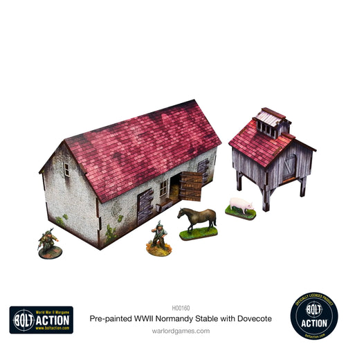Pre-painted WWII Normandy Stable with Dovecote Scenery