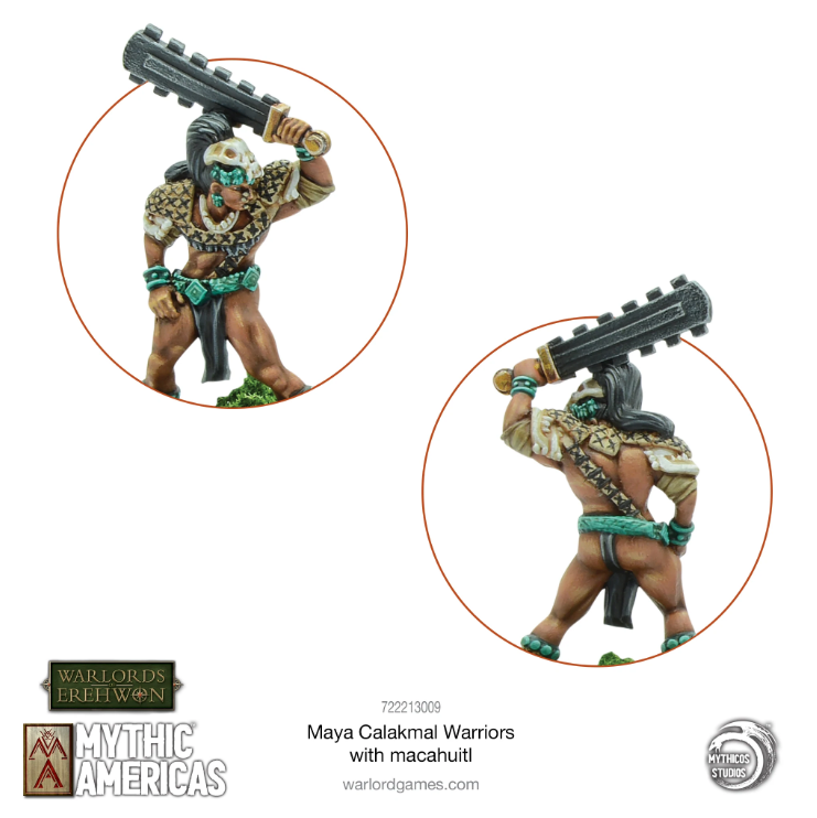 Guerrier Maya Calakmal avec Macuahuitl Guerrier Maya Calakmal avec Macuahuitl
