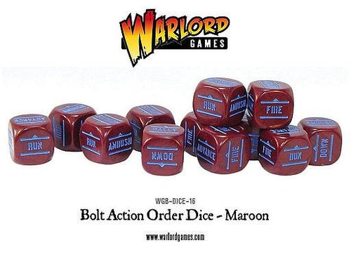Bolt Action Orders Dice - Maroon (12) 