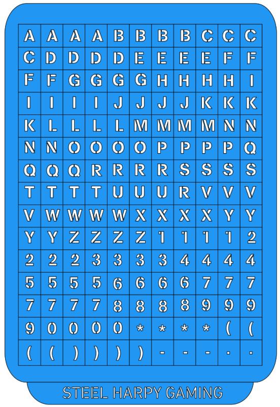 Letters & Numbers - 7mm - Steel Harpy Stencils