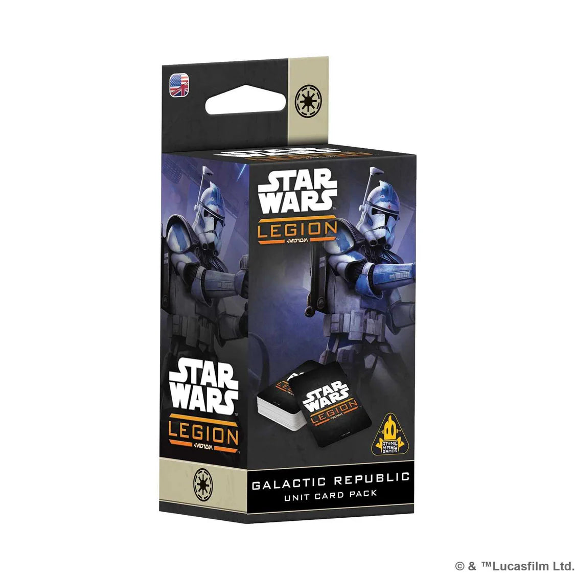 Update your forces and bring them into the next episode of Star WarsTM: Legion with the Galactic Republic Unit Card Pack. This essential set bridges the gap to the new version, providing Unit cards, Upgrade cards and Command cards for your Galactic Republic arm Reinforce your army with new and improved abilities, streamlined mechanics and expanded tactical options. This upgrade pack keeps your Galactic Republic forces at the tip of the spear so they can stay competitive and versatile, ready to vanquish the 