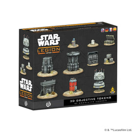 Rhydonium canisters, shield generators, Holonet transceivers, and even things as mundane as supply crates, targeting items like these may sway the battle in a faction’s favor in the struggle for galactic control.

3D Objective Tokens features highly detailed, sculpted objective tokens inspired by iconic items and technology from the Star WarsTM galaxy, making every battle feel more immersive.