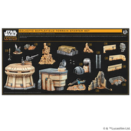 The Galactic Battlefield Terrain Starter Set delivers a bundle of immersive terrain for STAR WARS: Legion: complete with structures, barricades, and obstacles to shape your skirmishes.