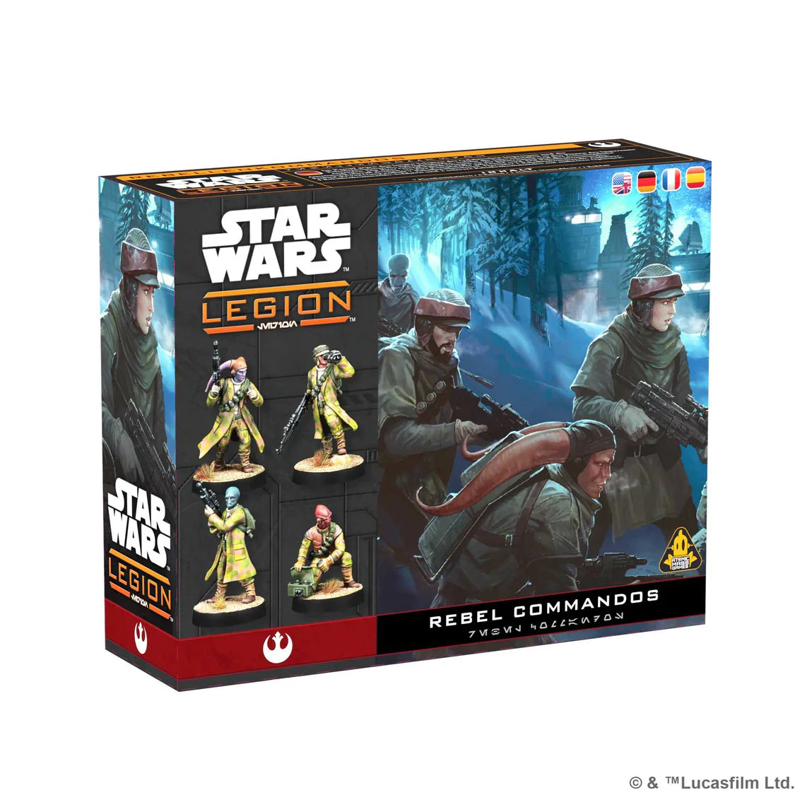 Taking the fight to the Galactic Empire and striking with precision, the SWQ16 Rebel Commandos Unit Expansion is an elite force trained for combat. The Rebel Alliance is full of freedom fighters and this Unit Expansion includes a dedicated unit which provides support and tactics on the table in Star Wars™: Legion. Having a variety of tools is helpful to Rebellion players. SWQ16 Rebel Commandos provides thematic gameplay and helpful support on the table using hit and run tactics. Working well with existing U