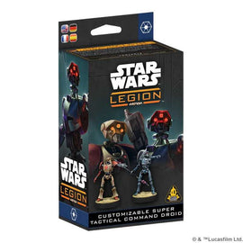When exceptional efficiency and strategy are required for victory, the Separatist Alliance deploys specialized Super Tactical Droids to bolster the rudimentary battle programming of their droid army with their superior strategic leadership and combat skills.

This Star WarsTM: Legion Separatist Alliance Commanders and Operatives Expansion gives players two customizable Commander and Operative units to expand their Separatist Alliance army. The Separatist Alliance Super Tactical Command Droid pack allows pla