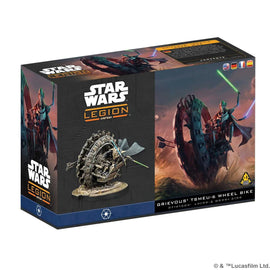 General Grievous’s rank has never kept him off the battlefield. Truly, Grievous may even be too eager to be behind the controls of any vehicle he can use to barrage through the battlefield. However, no vehicle is better suited for his ferocious tactics than the TSMEU-6 Wheel Bike. Rugged and agile, the wheel bike allows Grievous to cut a path through his foes.