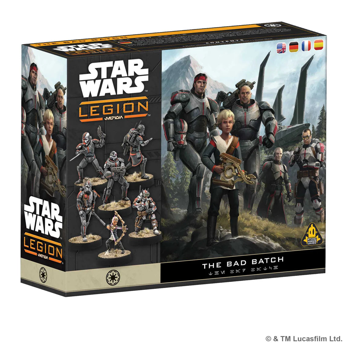The Bad Batch is a squad of highly skilled and unconventional clone troopers with unique genetic mutations. They operate on the fringe of the war, taking on missions that other clones are not equipped to handle. This expansion for Star Wars™: Legion contains 6 Bad Batch miniatures, enough for 1 Operative unit as well as cards to support gameplay.