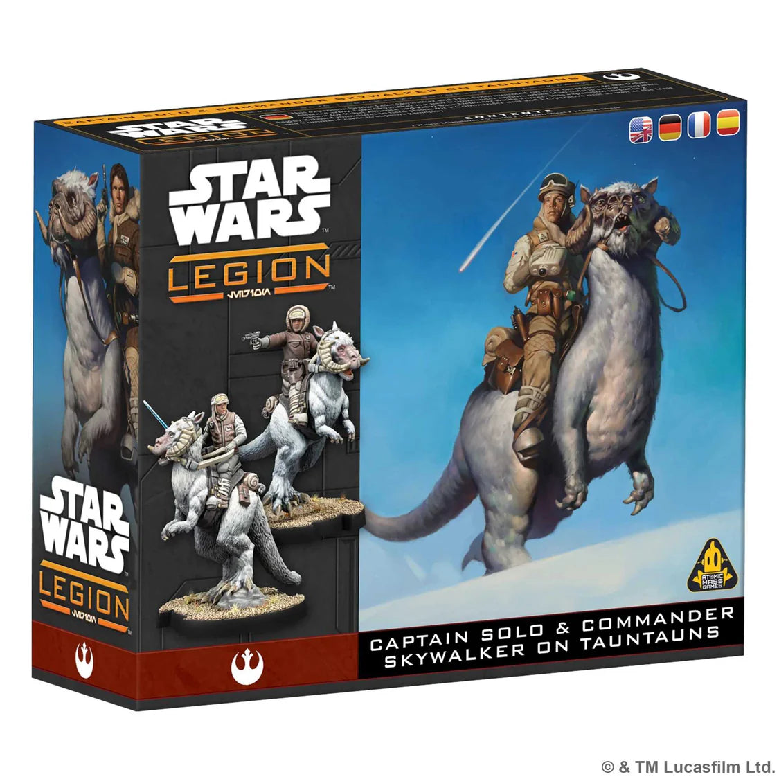Tauntauns became a trusted form of transportation for the Rebel Alliance on Hoth. Their speed even made them a favored option of rebel commanders Luke Skywalker and Han Solo, both of which use the domesticated beast to swiftly move through the frontline to lead their troops.

This expansion brings Luke Skywalker and Han Solo, mounted on their tauntauns to the Rebel Alliance army. Luke Skywalker is a new Commander option, while Han Solo is a new Operative option for Rebel Alliance and Echo Base Defender Batt