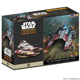 A light repulsor tank as flexible as a starfighter, the TX-130 Saber-class fighter tank is agile and swift. It elegantly weaves across battlefields, slashing formations with a beam cannon or punching through armor with twin laser cannons. This expansion contains one TX-130 Saber-class Fighter Tank miniature, enough for 1 Heavy unit, as well as Unit and Upgrade Cards to support gameplay.