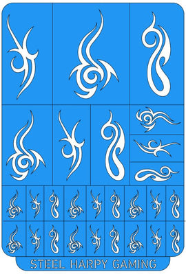 Dark Tribal Space Elves - Style 3 - Steel Harpy Stencils