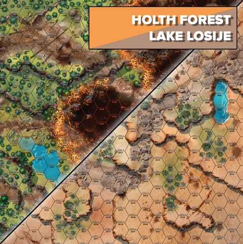 BattleTech Battle Mat: Holth Forest  / Lake Losiije