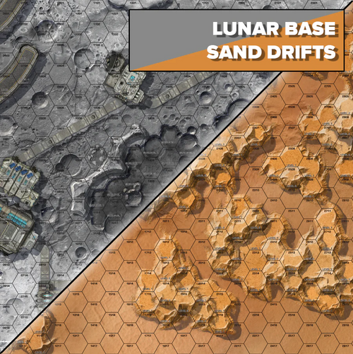 BattleTech Battle Mat: Lunar Base / Sand Drifts