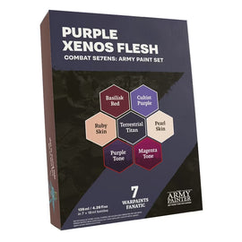 A curated seven-paint colour scheme for painting alien swarms quickly and confidently.

Combat Se7ens is an easy to use, pre-selection of Warpaints Fanatic colours to use for your armies. Remove any guesswork and bring your otherworldly forces to tabletop-ready results in no time.

Add your preferred Black and White paints, and you got a complete army paint scheme!

Contents:

7x Warpaints Fanatic 18ml Paints:
1x Terrestrial Titan
1x Cultist Purple
1x Basilisk Red
1x Ruby Skin
1x Pearl Skin
1x Magenta Tone
