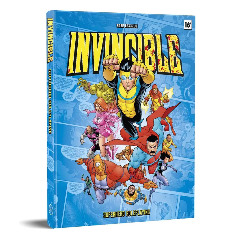 Invincible - Superhero Roleplaying is a tabletop roleplaying game based on the groundbreaking comic book Invincible by Robert Kirkman (The Walking Dead), Cory Walker, and Ryan Ottley, also adapted as an animated series on Prime Video. In this action-packed storytelling experience, you and your friends take on the role of superheroes in your own corner of the Invincible universe - or any superhero setting of your own choosing.

You might be a wisecracking speedster, a super-genius inventor, a grizzled vigila