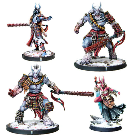 Descend upon the battlefield as the Oni, the Wargod’s chosen demons. The Oni Clans Faction Starter forms the brutal core of an army defined by overwhelming strength and relentless aggression.

Designed as a complete entry point into the Oni Clans, this set provides everything you need to begin commanding one of the most fearsome forces in the skirmish wargame.

What the Oni Clans Bring to the Battlefield:

Unmatched raw power: Each Oni is a towering demon, stronger and more resilient than any mortal. Their 