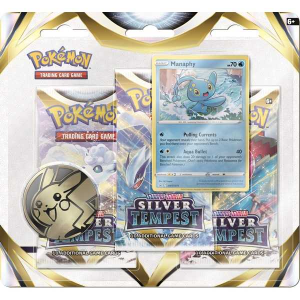 Pokemon TCG: Sword & Shield 12 Silver Tempest 3-Pack Booster - Manaphy