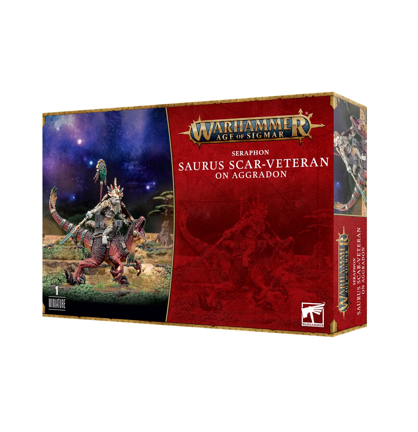 Warhammer Age Of Sigmar - Seraphon - Saurus Scar-Veteran on Aggradon