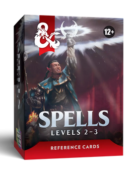 The&nbsp;Spell Reference Cards: Levels 2–3&nbsp;put every level 2–3 spell from the 5.5e Core Rules right at your fingertips. Easy-to-use cards make running spellcasters faster, smoother, and more fun.



What's in the box:



115 Spell Cards Levels 2–3
1 Instruction Card
5 Blank Cards
8 Stat Block Cards
63×88mm (standard playing card size)