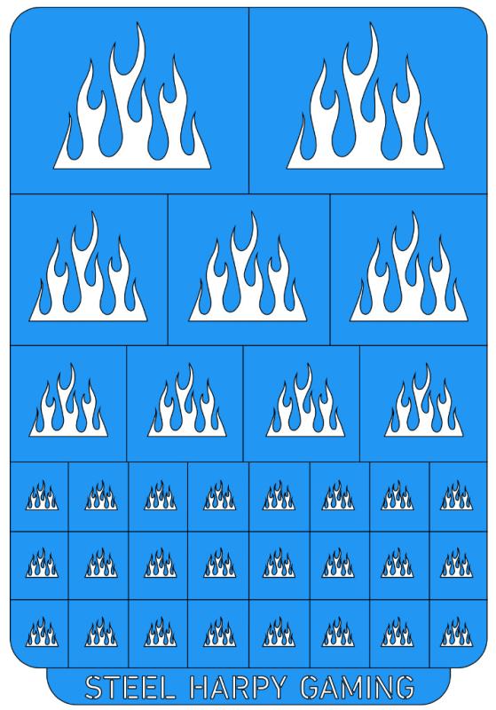 Flames - Small - Steel Harpy Stencils
