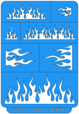 Flames - Large - Steel Harpy Stencils
