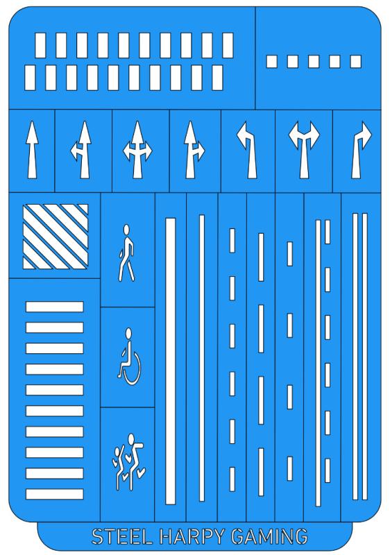 Road Markings - Steel Harpy Stencils
