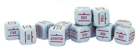 Orders Dice - Grey with red writing (12)