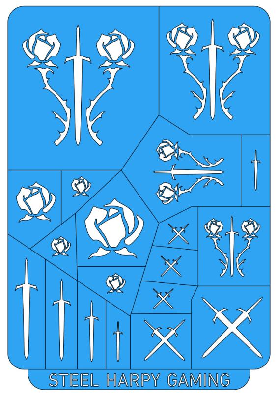 Roses & Swords - Steel Harpy Stencils