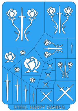 Roses & Swords - Steel Harpy Stencils