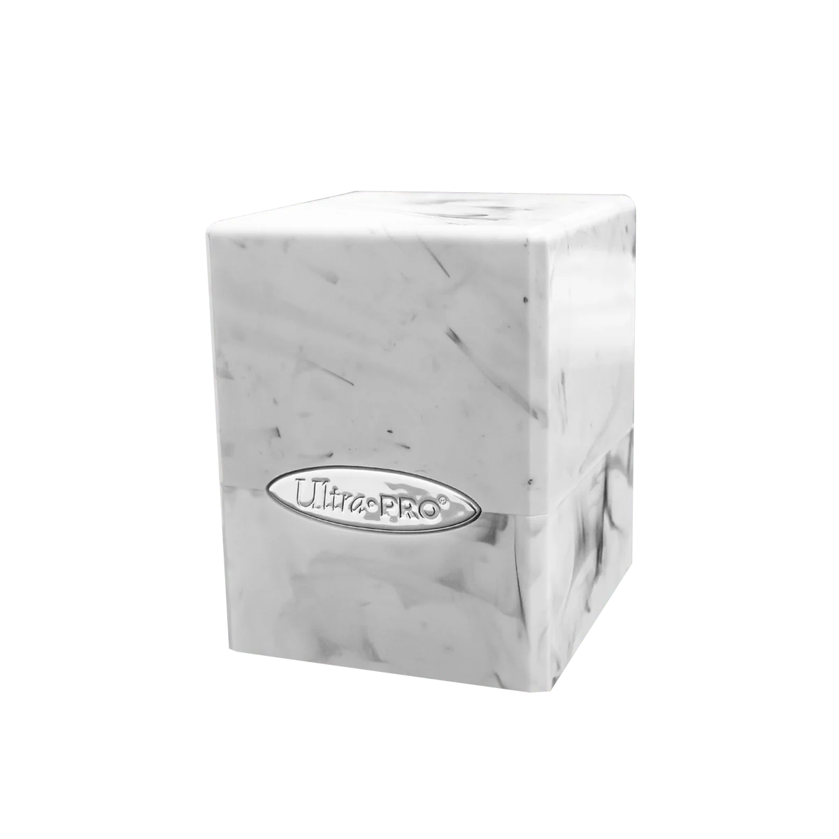 Marble Satin Cube Deck Box - White / Black - Ultra Pro