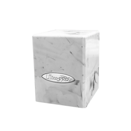 Marble Satin Cube Deck Box - White / Black - Ultra Pro
