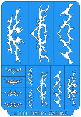 Dark Tribal Space Elves - Style 1 - Steel Harpy Stencils