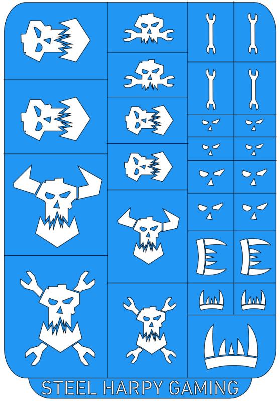 Space Orks - Style 2 - Steel Harpy Stencils