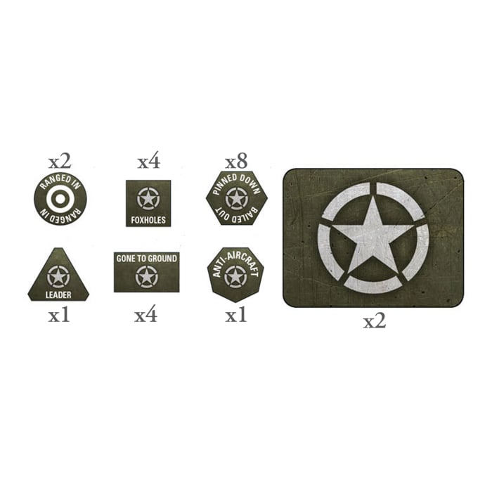 American MW Tokens and Objectives - Flames of War: Pacific