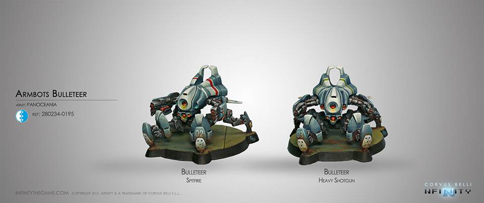 Panoceania Armbots Bulleteer (Spitfire, Heavy Shotgun)  Blister Pack