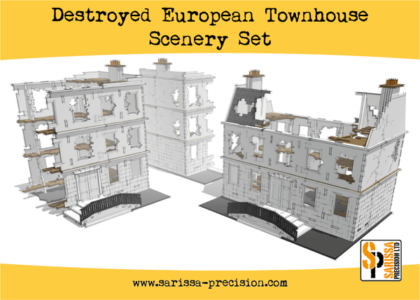 Historical Destroyed European Townhouse Scenery Set