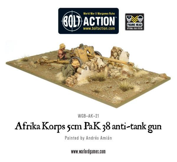 German Afrika Korps 5cm PaK 38 anti-tank gun