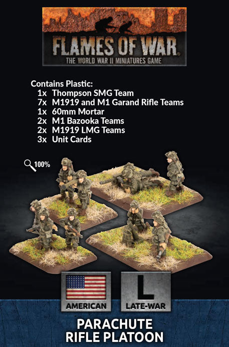 D-Day Americans Parachute Rifle Platoon - Flames Of War Late War