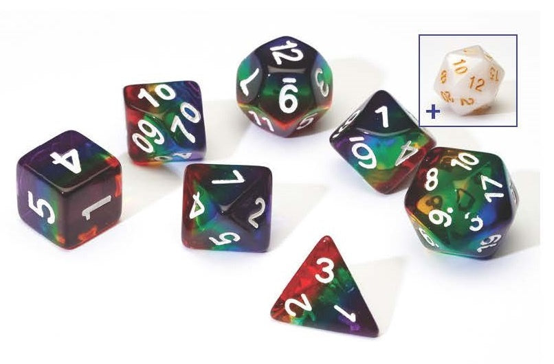 Rainbow Poly Dice Set
