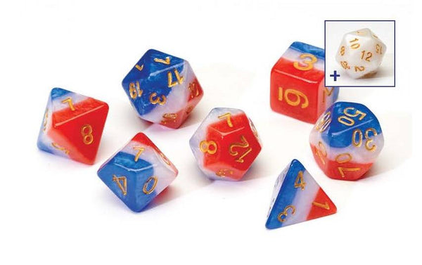 Red, White, Blue Poly Dice Set