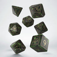 Runic Bottle-Green & Gold Dice Set - RPG Poly Dice 2