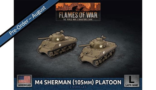D-Day Americans M4 Sherman (105mm) Assault Gun Platoon - Flames Of War Late War