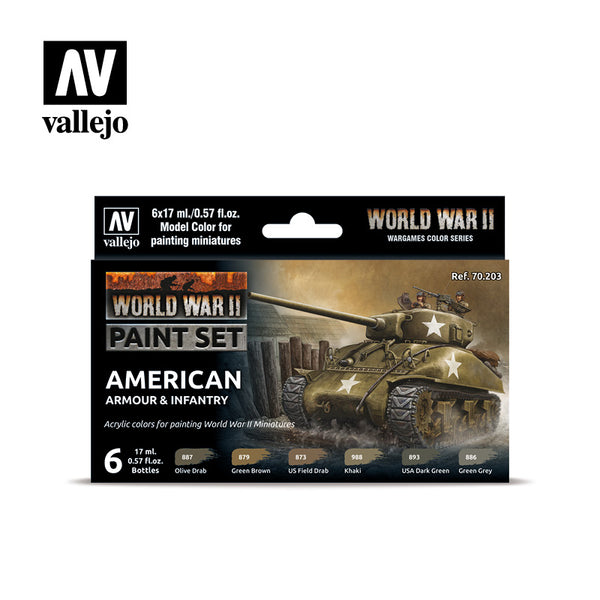 WWII American Armour & Infantry - Vallejo Paint Set