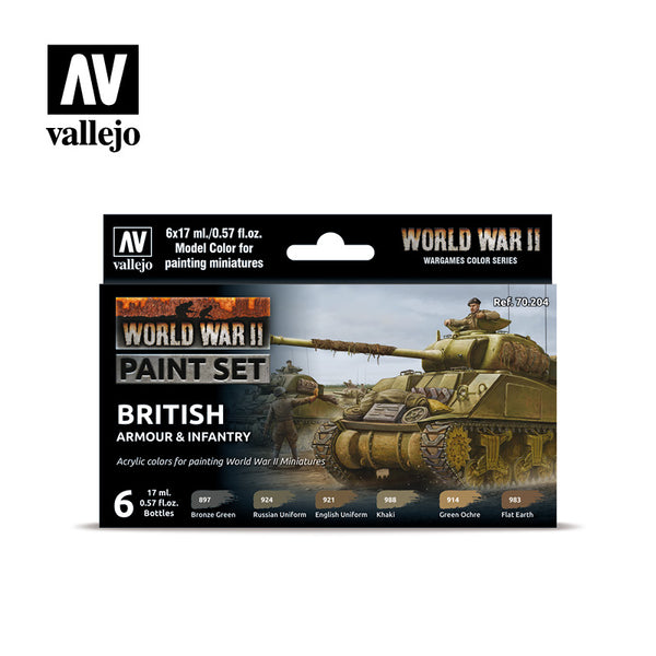 WWII British Armour & Infantry - Vallejo Paint Set