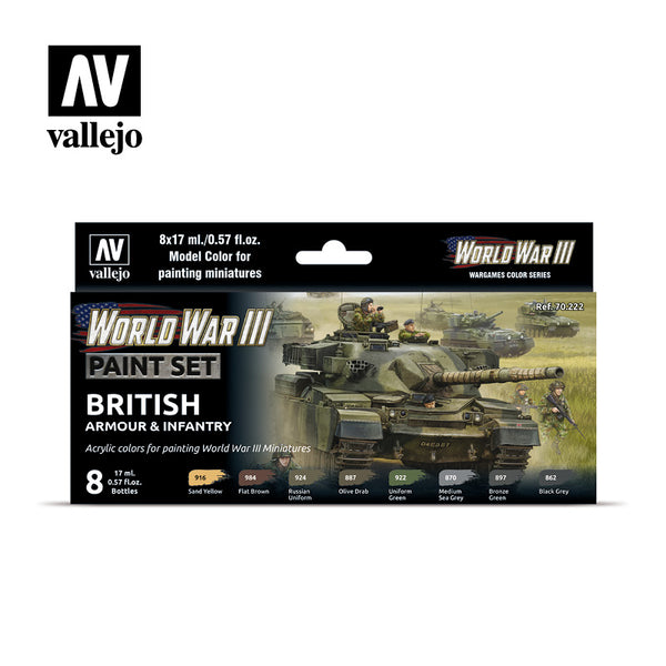 WWIII British Armour & Infantry - Vallejo Paint Set